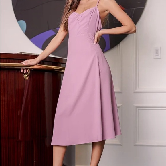 Lulu’s  Remember Me Sweetly Mauve Pink Sleeveless Midi Dress - Picture 4 of 11